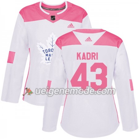 Dame Eishockey Toronto Maple Leafs Trikot Nazem Kadri 43 Adidas 2017-2018 Weiß Pink Fashion Authentic